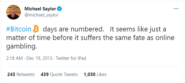Michael Saylor Bitcoin tweet
